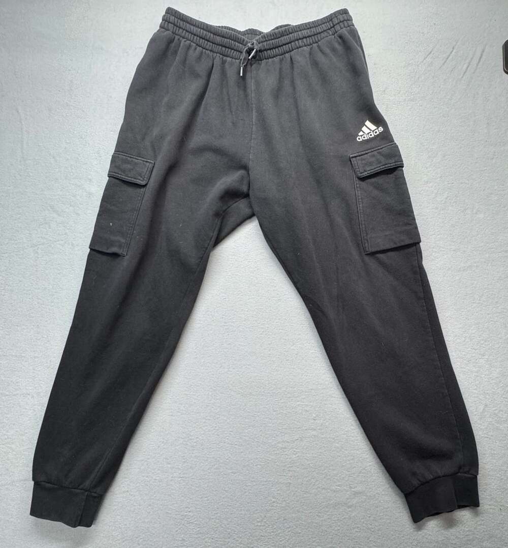 Adidas Essentials Fleece Cargo Pants Size XL Black